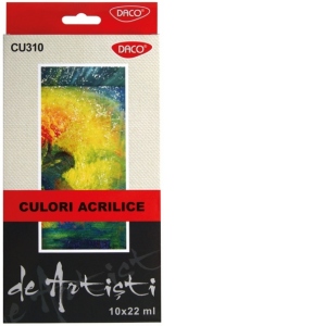 Culori acril 10 culori 22 ml Artist DACO