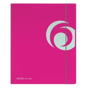 Dosar mapa carton lucios A4 XL închidere cu elastic, culoare roz electrizant