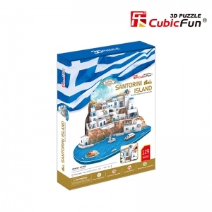 Cubic Fun - Puzzle 3D Insula Santorini (Nivel Complex 129 Piese)
