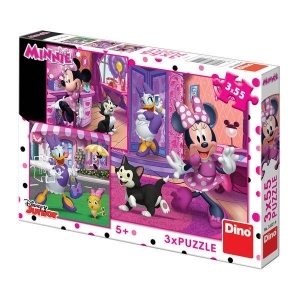 Puzzle 3 in 1 - Distractie cu Minnie si Daisy (3 x 55 piese)