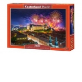 Puzzle 500 piese Artificii deasupra Castelului Wawel din Polonia 52721