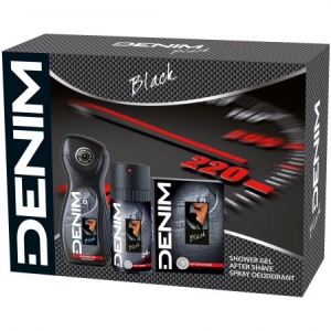 Set Denim Black: Lotiune dupa ras, 100 ml + Gel de dus, 250 ml + Deodorant spray, 150 ml