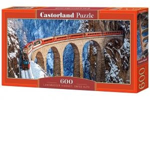 Puzzle Panoramic 600 piese Landwasser Viaduct - Alpii Elvetieni 60016
