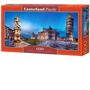 Puzzle Panoramic 600 piese Pisa si Piazza dei Miracoli 60276