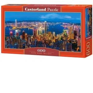 Puzzle Panoramic 600 piese Hong Kong la Apus 60290