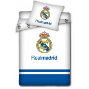 Lenjerie de pat pentru copii Real Madrid, set 2 piese (cearsaf 100/135 + fata de perna 40/60 cm)