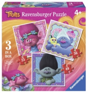 Puzzle Trolls, 25/36/49 Piese