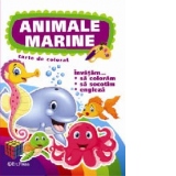 Animale marine. Carte de colorat. Invatam...sa coloram, exercitii grafice, engleza