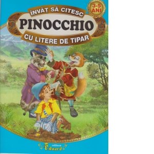 Invat sa citesc Pinocchio cu litere de tipar