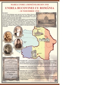 Unirea Bucovinei cu Romania la1918(plansa, 700x1000mm ,cu sipci)