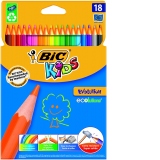 Creioane colorate 18 culori Evolution Bic