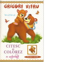 Citesc si colorez cu autocolante. Mama