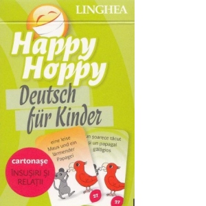 Happy Hoppy - Cartonase cu imagini pentru invatarea limbii germane - Insusiri si relatii
