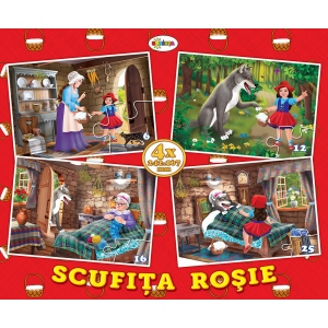 Puzzle 4 imagini - Scufita Rosie
