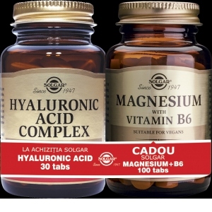 Pachet Hyaluronic Acid Complex 120mg 30tablete + Magnesium cu B6 100 tablete GRATIS