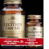 Pachet Lecithin 1360mg 100cps moi + Magnesium cu B6 100 tablete GRATIS