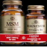 Pachet MSM 1000mg 60tablete + Magnesium cu B6 100 tablete GRATIS