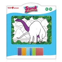Set pictura cu nisip Orange Elephant, Dino 1