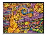 Plansa de colorat catifea. Van Gogh. Noapte instelata