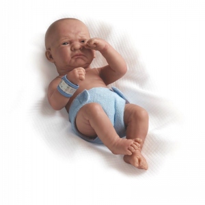 Jucarie Bebe nou-nascut baiat plangacios cu pampers 36 cm