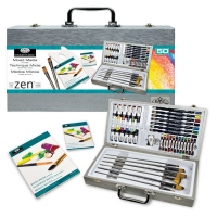Trusa pictura Zen mixta 50 piese in cutie gri