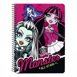 Caiet cu spira A5-80 de file colectia Monster High All Stars