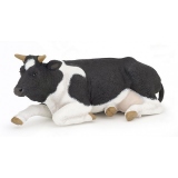 Vaca sezand alb cu negru - Figurina Papo