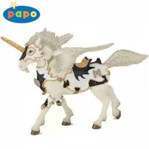 Pegasus unicorn alb-negru - Figurina Papo