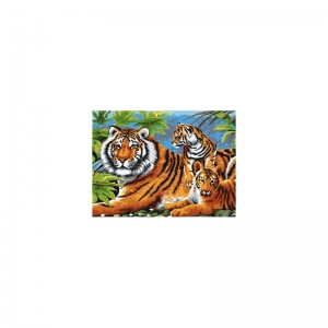 Prima mea pictura pe numere junior mare - Tigri