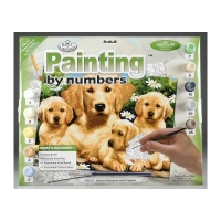 Pictura creativa pe numere avansati Golden Retriever