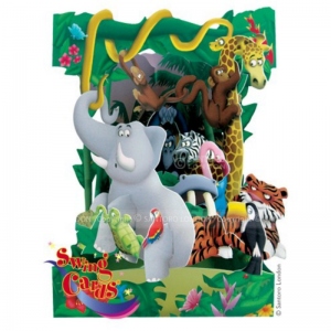 Felicitare 3D Swing Cards dinamica model-Animale din jungla