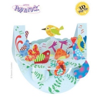 Felicitare 3D Popnrock-Pasari Multicolore