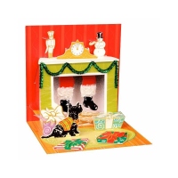 Minifelicitare 3D Craciun-Mos Craciun plecand