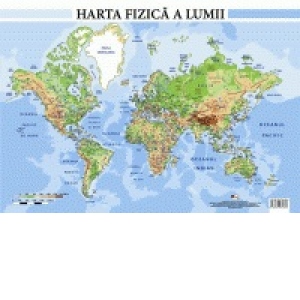 Harta fizica a lumii. Plansa format A2