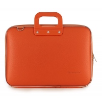 Geanta lux business laptop 13 in Clasic vinil Bombata-Portocaliu