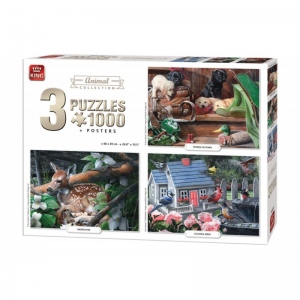 Puzzle 3x1000 piese Animal Collection