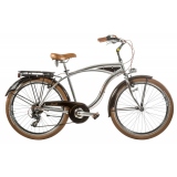 Bicicleta Cruiser 26" aluminiu barbati 7V cromata roata H46