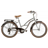 Bicicleta Cruiser 26" aluminiu femei 7V cromata roata H43
