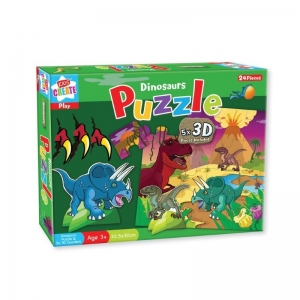 Puzzle 3D baieti 24 piese dinozauri