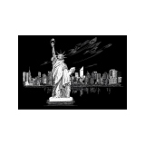 Set gravura - locuri celebre-Statuia Libertatii 29x39cm