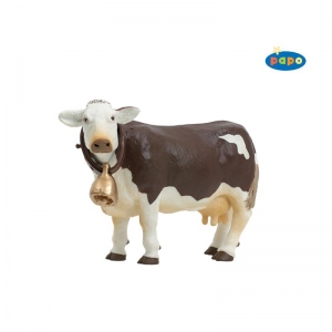 Figurina Papo - Vaca Montbelliarde cu clopot