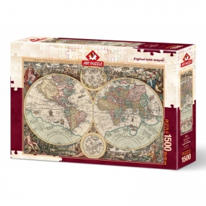 Puzzle 1500 piese - World Map-ALBERTO ROSSINI