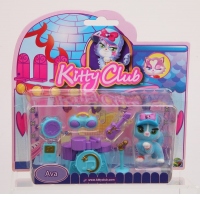 Figurina de catifea Kitty cu accesorii. Set mare.  Ava