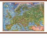 Harta Europei pentru copii (700x500mm), cu sipci