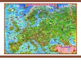 Harta Europei pentru copii (1400x1000mm), cu sipci