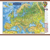 Harta Europei pentru copii (2000x1400mm), cu sipci