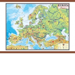 Harta Europei (1400x1000mm), cu sipci