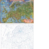 Harta Europei pentru copii/Harta de contur (verso)(600x470mm), fara sipci