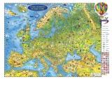Harta Europei pentru copii (2000x1400mm), fara sipci