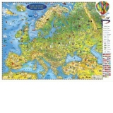 Harta Europei pentru copii (proiectie 3D), 450x330mm